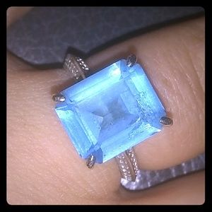 10ct blue topaz with .25ct diamond accents